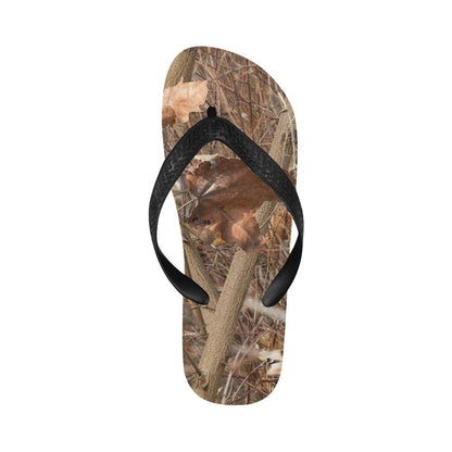 Camo Realistic Tree Forest Autumn Print Flip Flops-JTAMIGO.COM