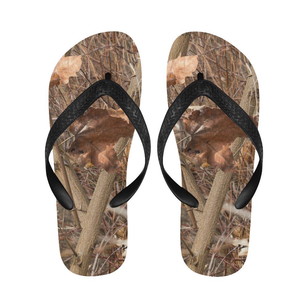 Camo Realistic Tree Forest Autumn Print Flip Flops-JTAMIGO.COM