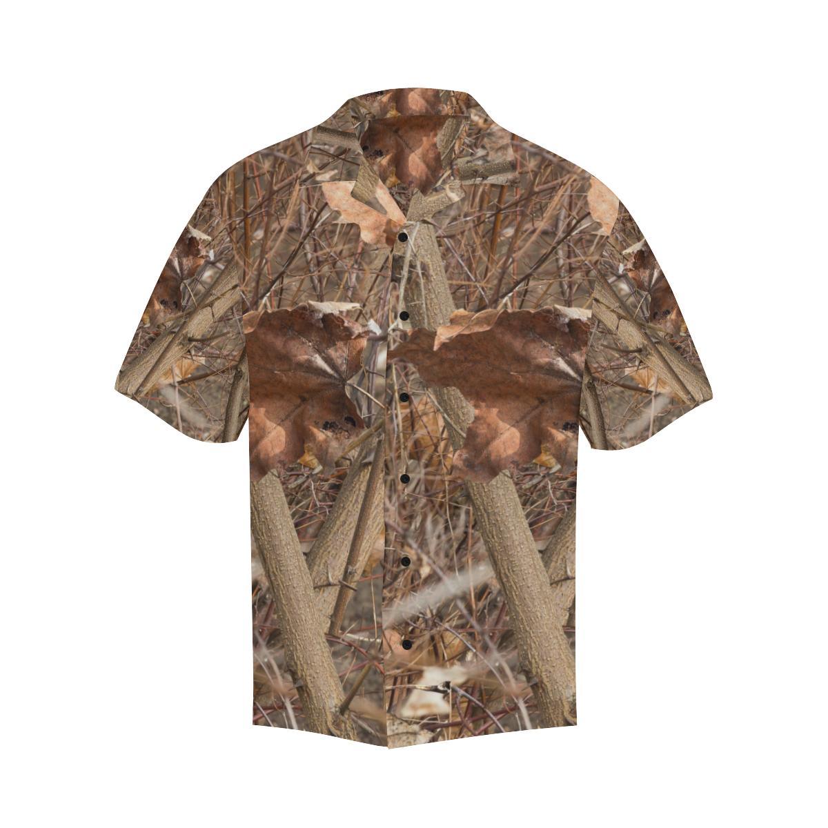 Camo Realistic Tree Forest Autumn Print Men Aloha Hawaiian Shirt