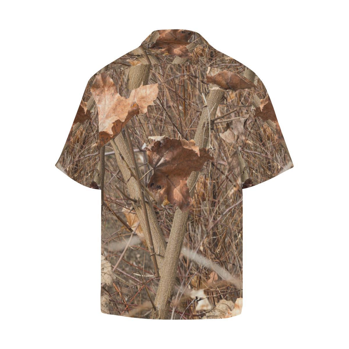 Camo Realistic Tree Forest Autumn Print Men Aloha Hawaiian Shirt