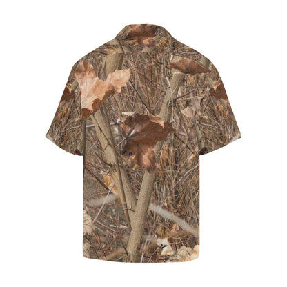 Camo Realistic Tree Forest Autumn Print Men Aloha Hawaiian Shirt