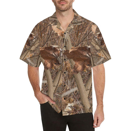 Camo Realistic Tree Forest Autumn Print Men Aloha Hawaiian Shirt