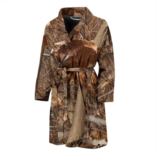 Camo Realistic Tree Forest Autumn Print Men Bath Robe-JTAMIGO.COM
