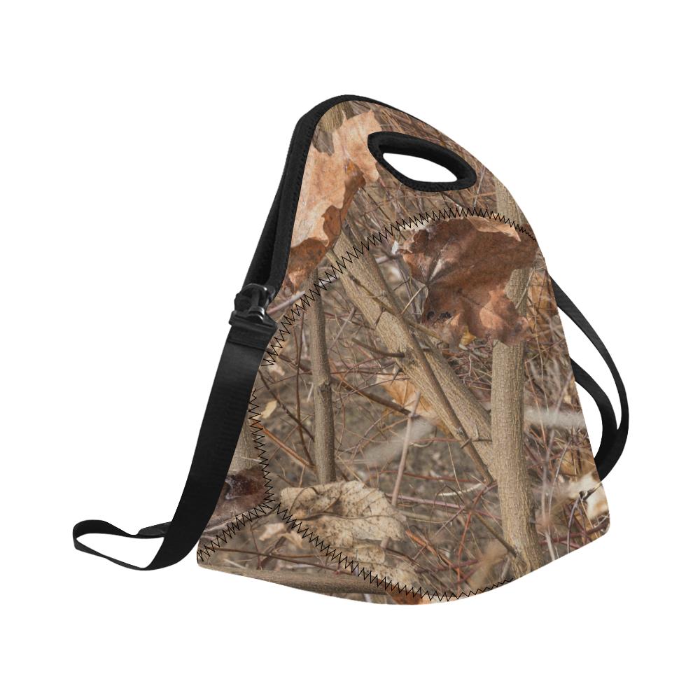 Camo Realistic Tree Forest Autumn Print Neoprene Lunch Bag (Model 1669)(Large)-JTAMIGO.COM