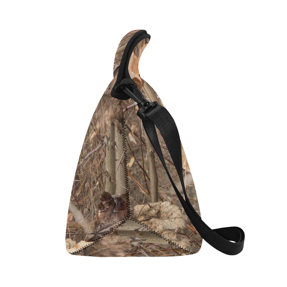 Camo Realistic Tree Forest Autumn Print Neoprene Lunch Bag (Model 1669)(Large)-JTAMIGO.COM