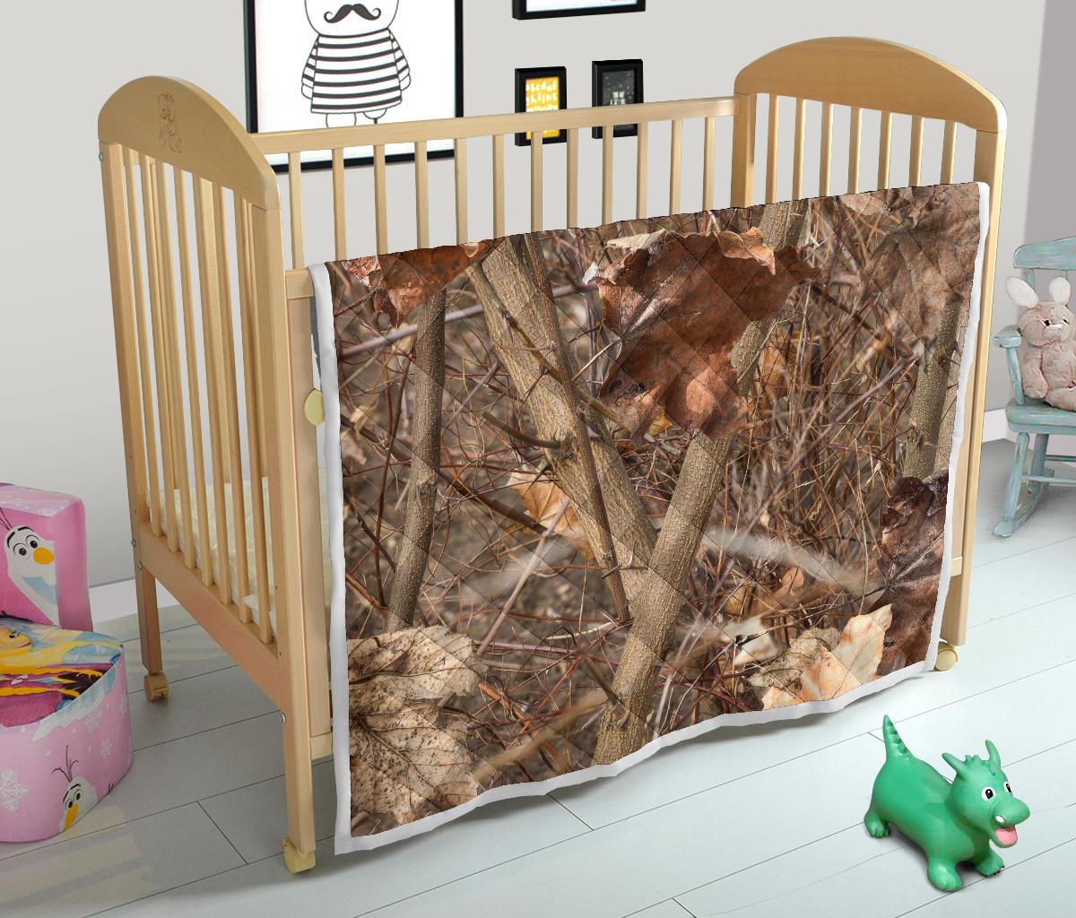 Camo Realistic Tree Forest Autumn Print Premium Quilt-JTAMIGO.COM