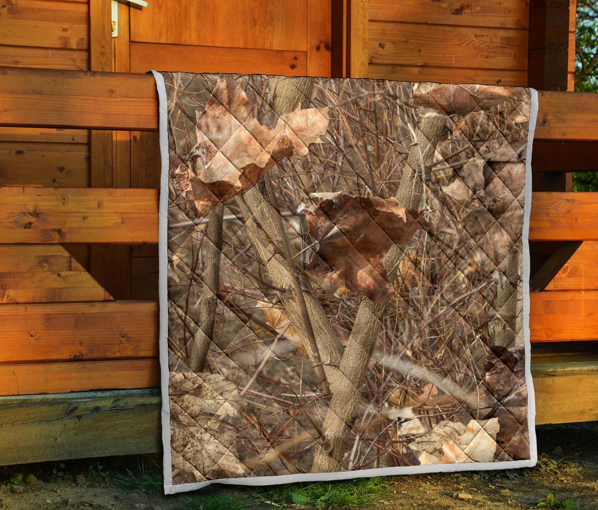 Camo Realistic Tree Forest Autumn Print Premium Quilt-JTAMIGO.COM