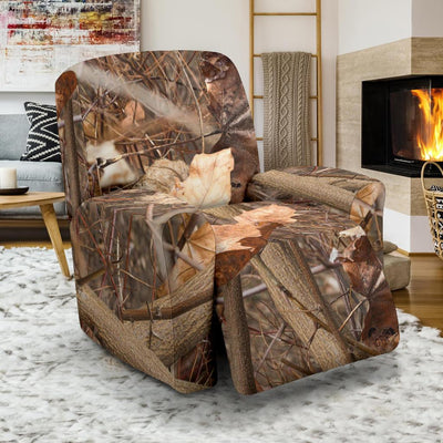 Camo Realistic Tree Forest Autumn Print Recliner Slipcover-JTAMIGO.COM