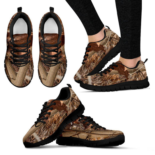 Camo Realistic Tree Forest Autumn Print Women Sneakers Shoes
