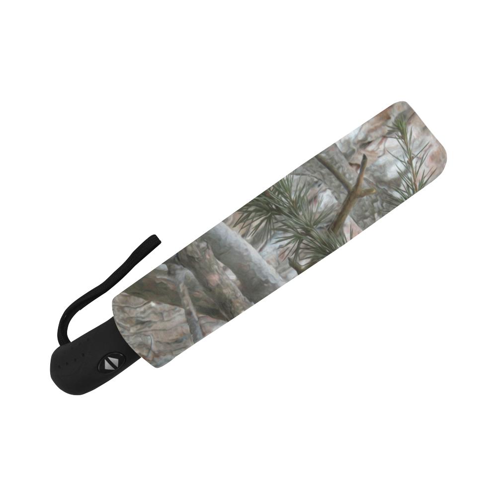 Camo Realistic Tree Forest Pattern Automatic Foldable Umbrella