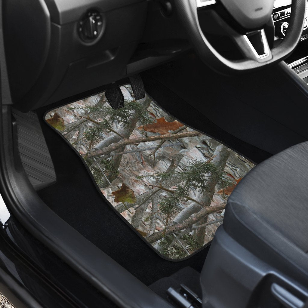Camo Realistic Tree Forest Pattern Car Floor Mats