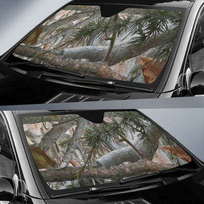 Camo Realistic Tree Forest Pattern Car Sun Shade For Windshield
