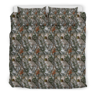 Camo Realistic Tree Forest Pattern Duvet Cover Bedding Set