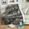 Camo Realistic Tree Forest Pattern Fleece Blanket