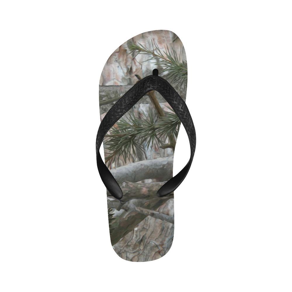 Camo Realistic Tree Forest Pattern Flip Flops-JTAMIGO.COM