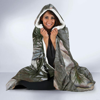 Camo Realistic Tree Forest Pattern Hooded Blanket-JTAMIGO.COM