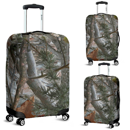 Camo Realistic Tree Forest Pattern Luggage Cover Protector