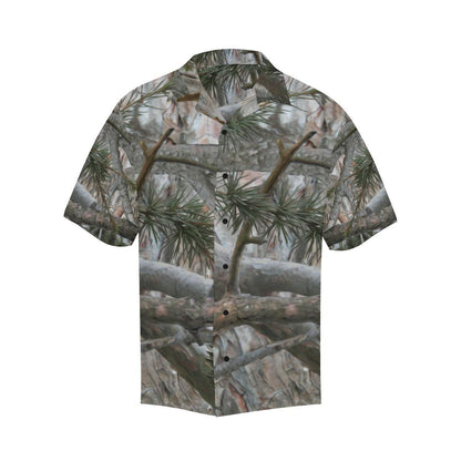 Camo Realistic Tree Forest Pattern Men Aloha Hawaiian Shirt