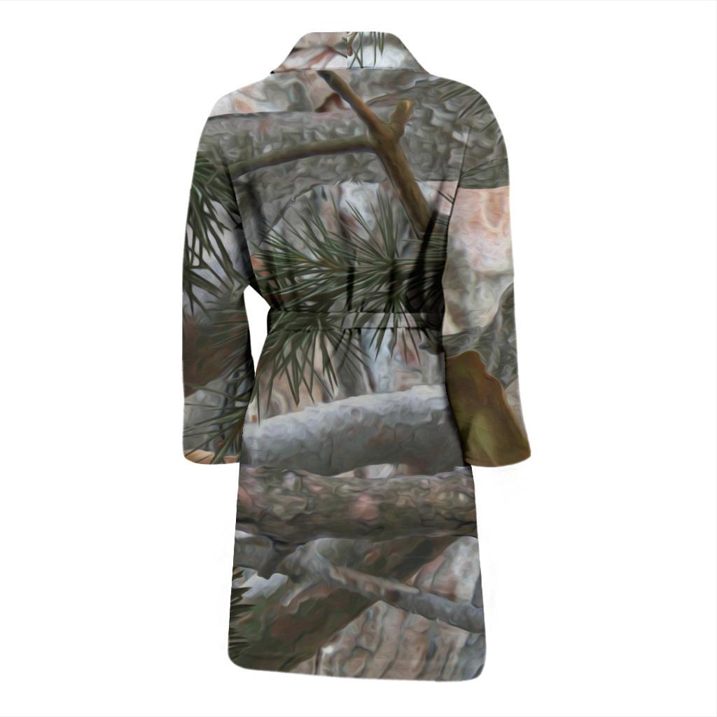 Camo Realistic Tree Forest Pattern Men Bath Robe-JTAMIGO.COM