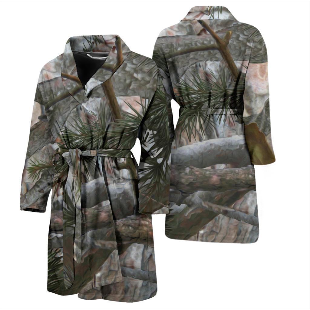 Camo Realistic Tree Forest Pattern Men Bath Robe-JTAMIGO.COM