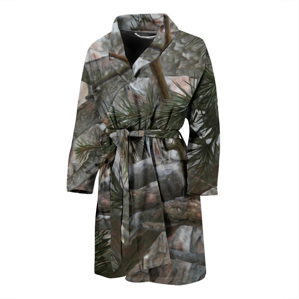 Camo Realistic Tree Forest Pattern Men Bath Robe-JTAMIGO.COM