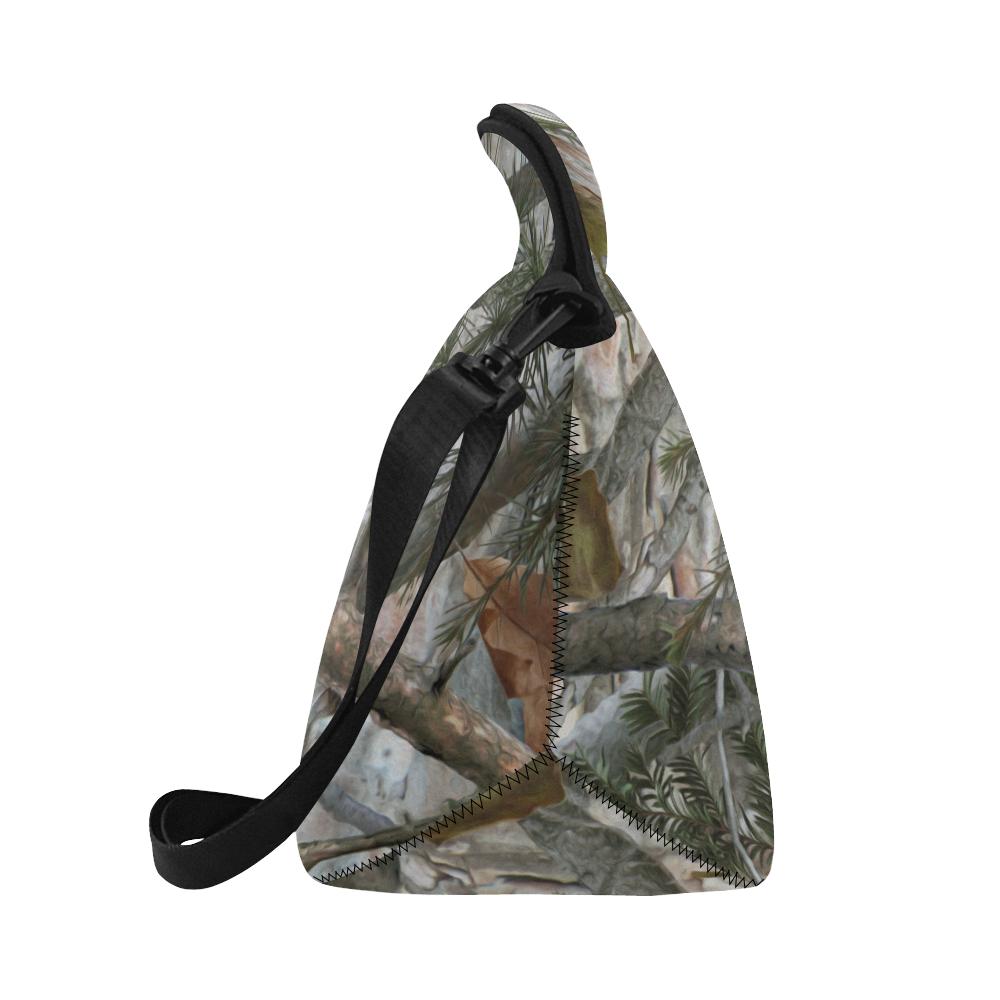 Camo Realistic Tree Forest Pattern Neoprene Lunch Bag (Model 1669)(Large)-JTAMIGO.COM