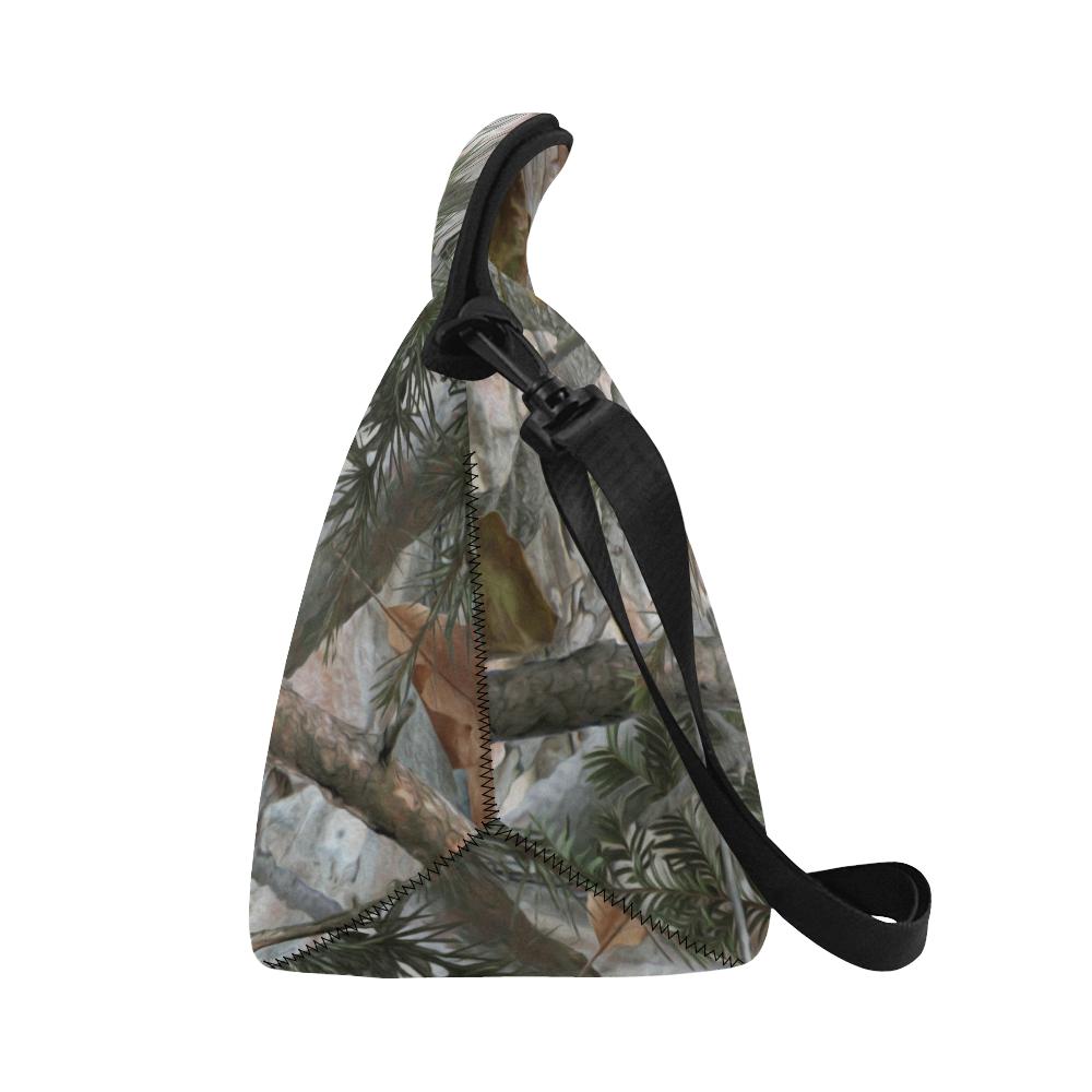 Camo Realistic Tree Forest Pattern Neoprene Lunch Bag (Model 1669)(Large)-JTAMIGO.COM