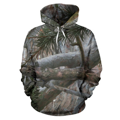 Camo Realistic Tree Forest Pattern Pullover Hoodie