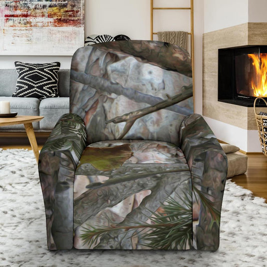Camo Realistic Tree Forest Pattern Single Sofa Slipcover -JTAMIGO.COM