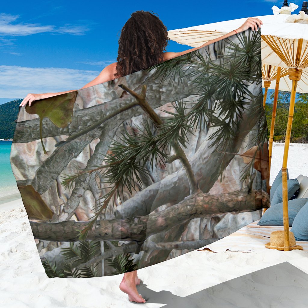 Camo Realistic Tree Forest Pattern Sarong Pareo Wrap
