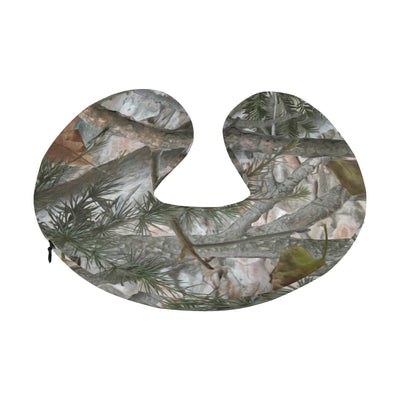 Camo Realistic Tree Forest Pattern U-Shaped Travel Neck Pillow-JTAMIGO.COM