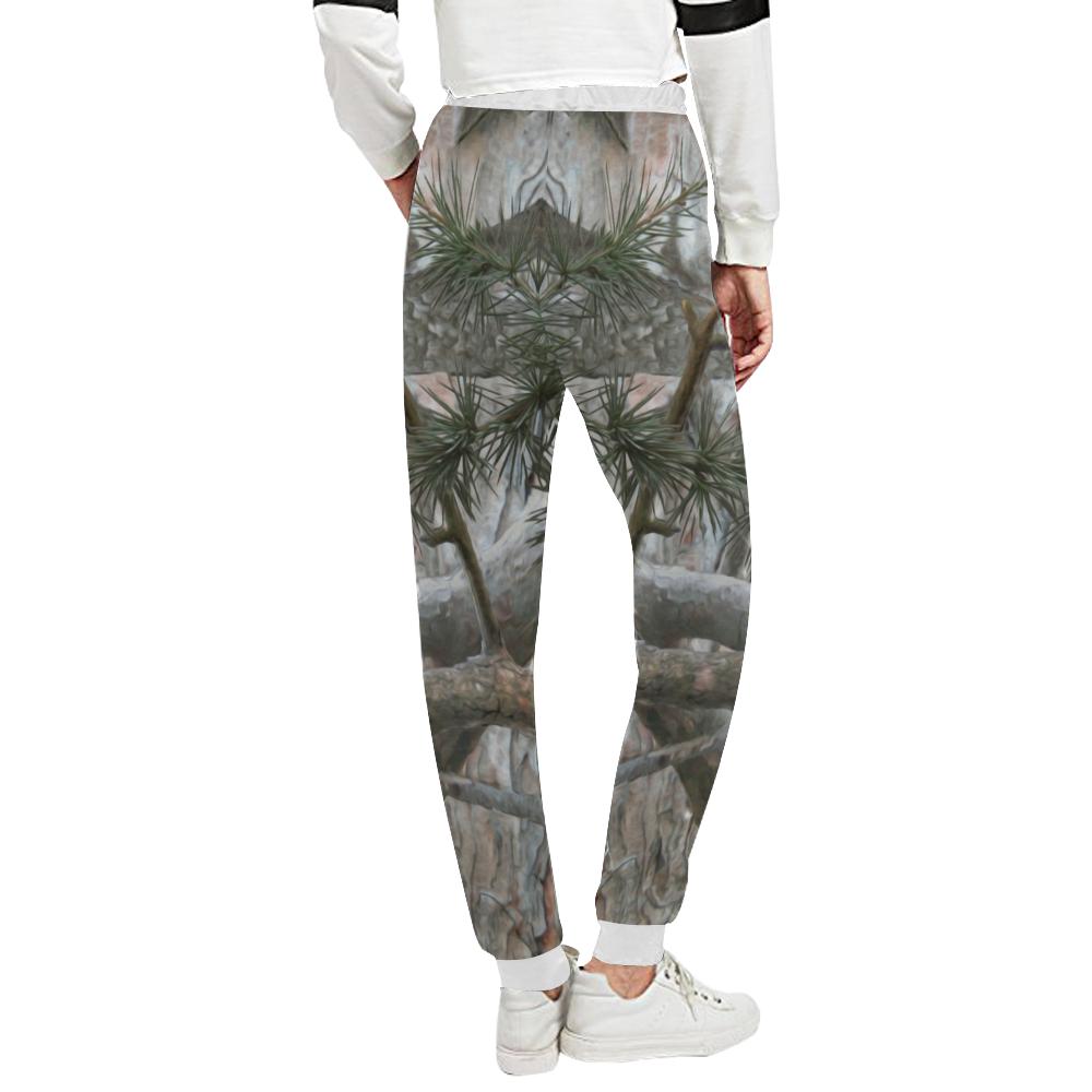 Camo Realistic Tree Forest Pattern Unisex Casual Sweatpants (Model L11)-JTAMIGO.COM