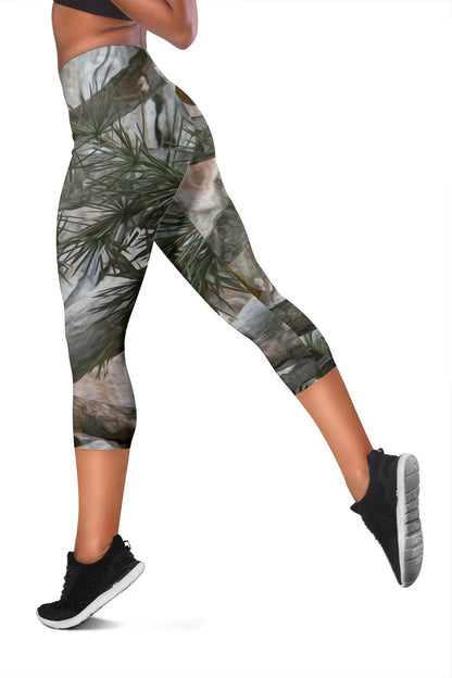 Camo Realistic Tree Forest Pattern Women Capris