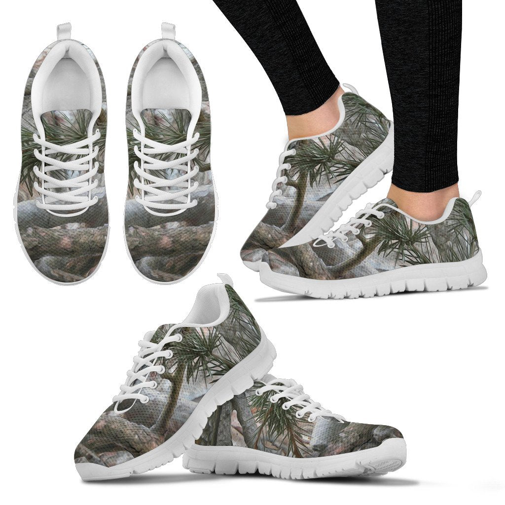Camo Realistic Tree Forest Pattern Women Sneakers Shoes