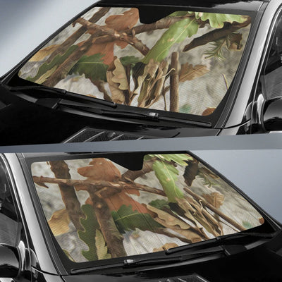 Camo Realistic Tree Forest Print Car Sun Shade For Windshield