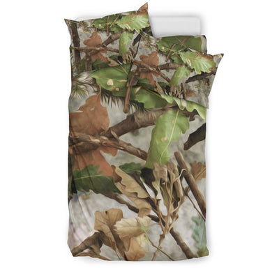Camo Realistic Tree Forest Print Duvet Cover Bedding Set
