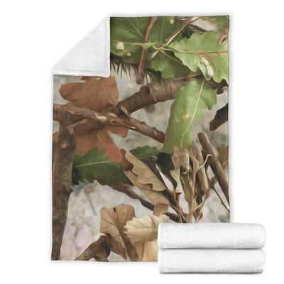 Camo Realistic Tree Forest Print Fleece Blanket