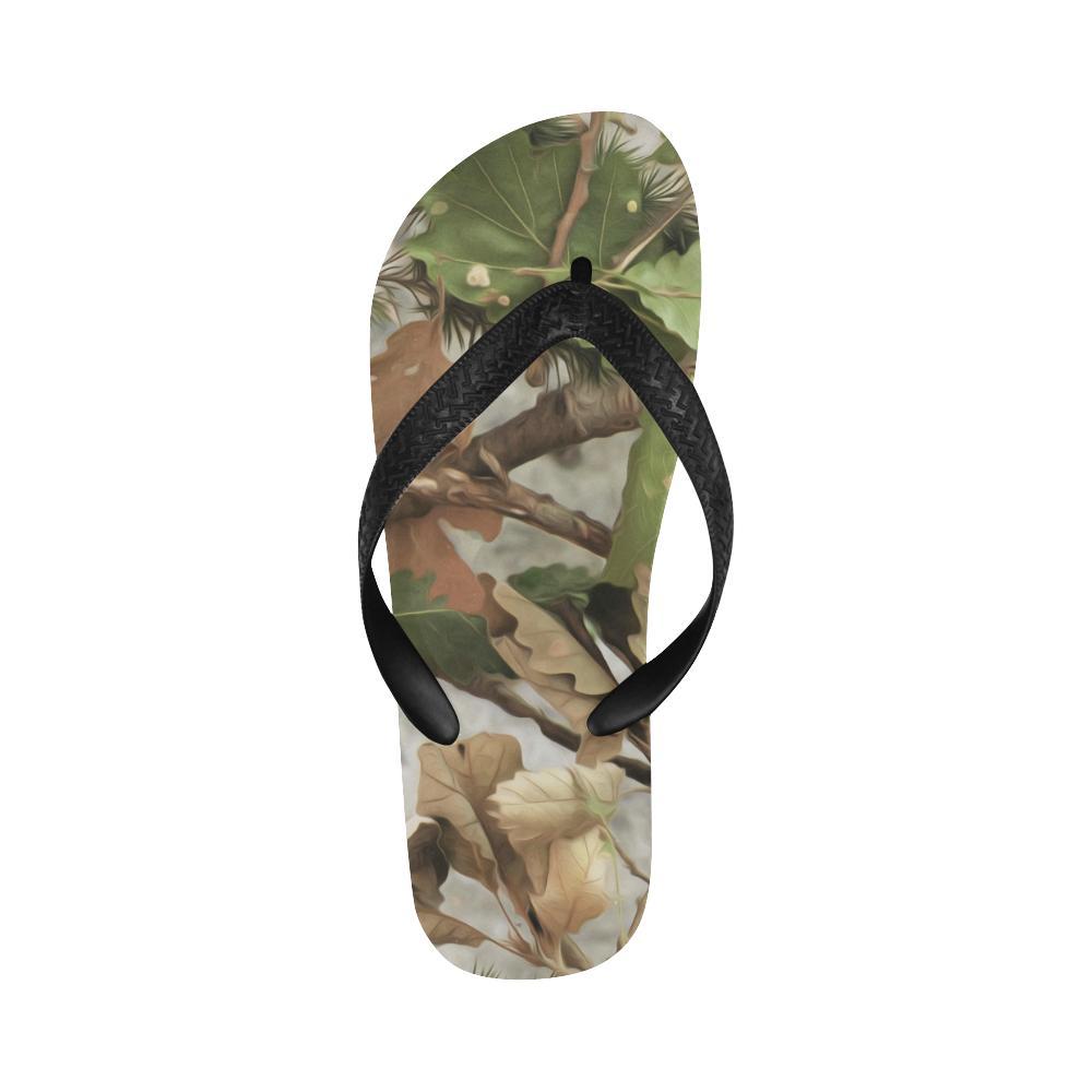 Camo Realistic Tree Forest Print Flip Flops-JTAMIGO.COM