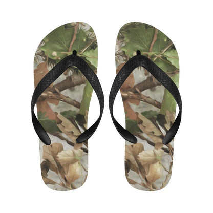 Camo Realistic Tree Forest Print Flip Flops-JTAMIGO.COM