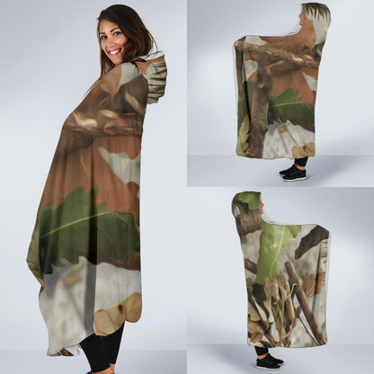 Camo Realistic Tree Forest Print Hooded Blanket-JTAMIGO.COM