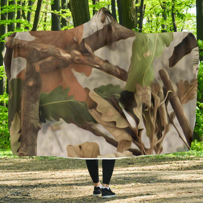 Camo Realistic Tree Forest Print Hooded Blanket-JTAMIGO.COM