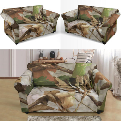 Camo Realistic Tree Forest Print Loveseat Slipcover-JTAMIGO.COM