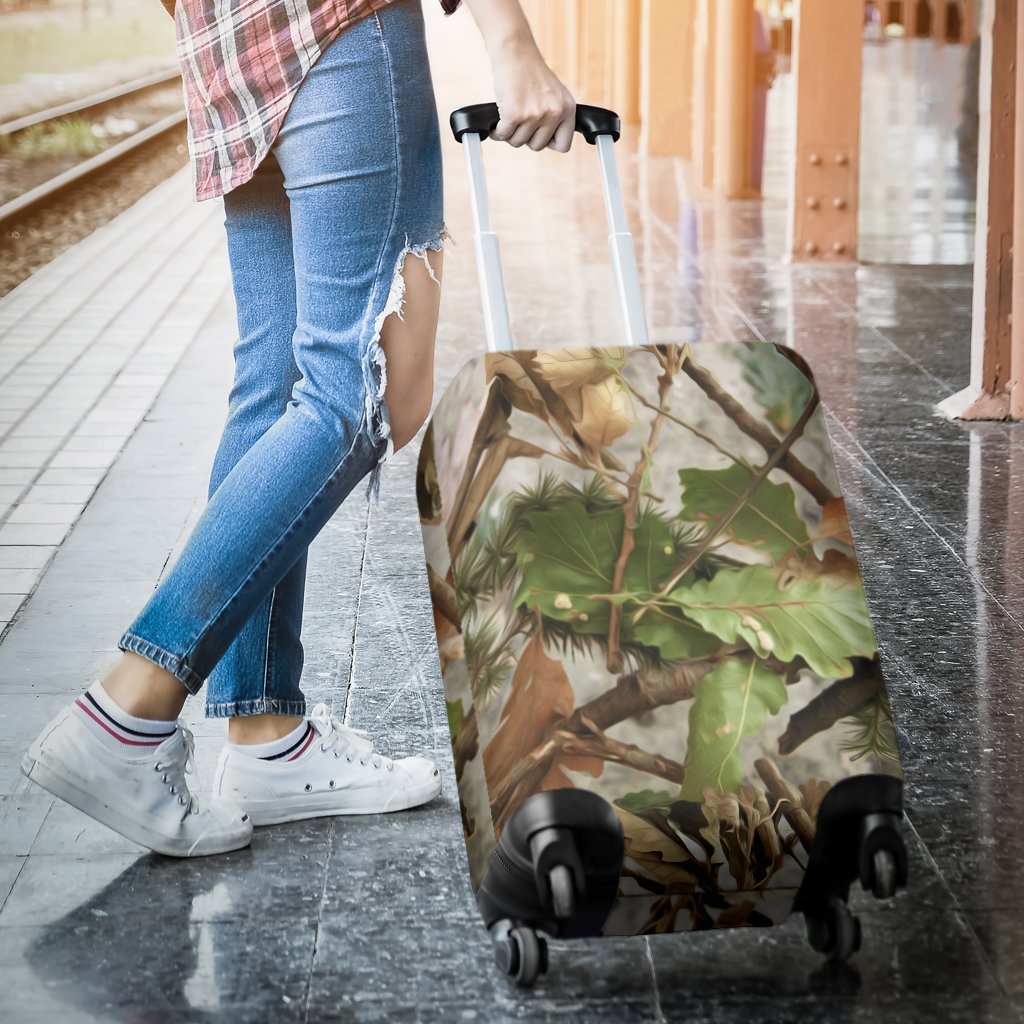 Camo Realistic Tree Forest Print Luggage Cover Protector