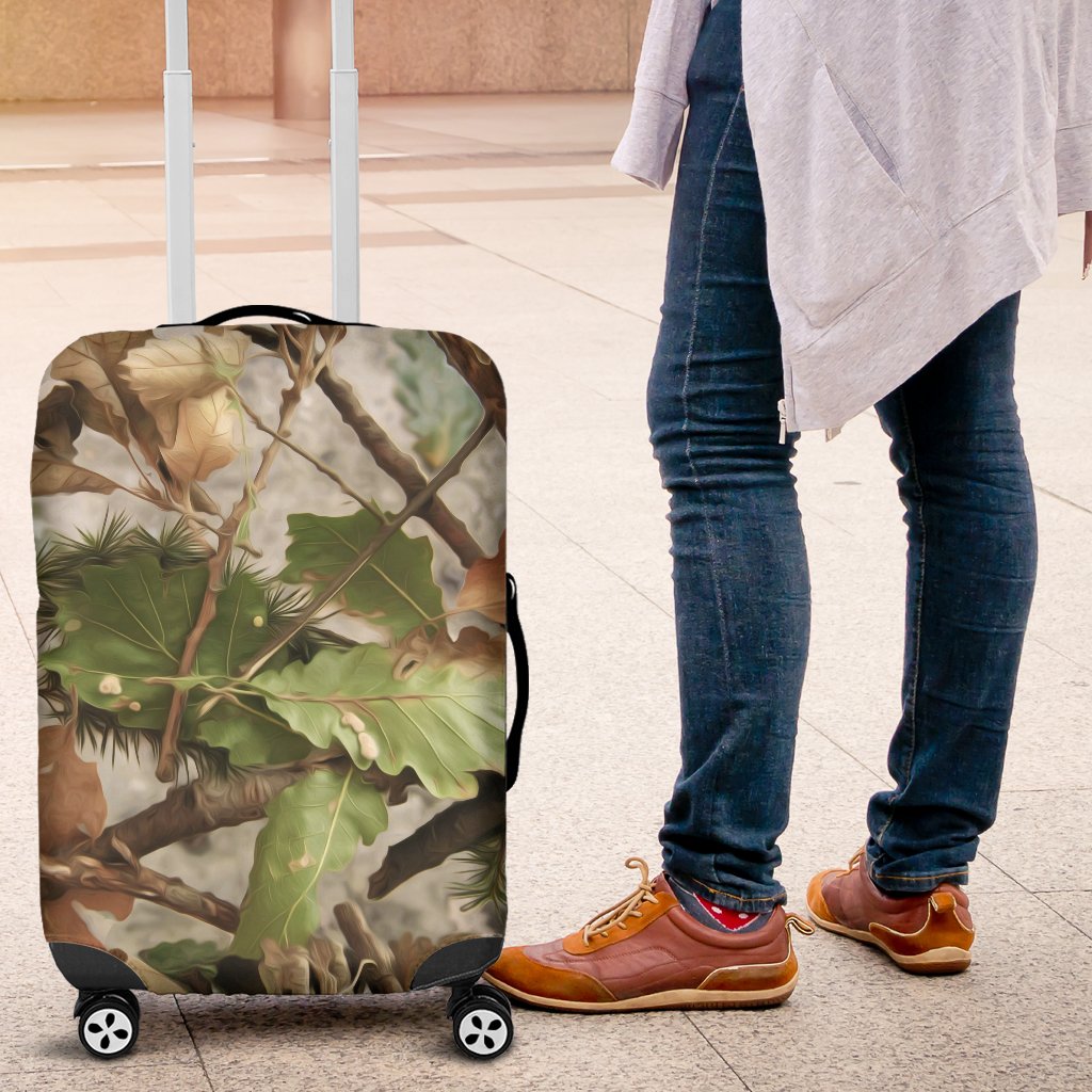 Camo Realistic Tree Forest Print Luggage Cover Protector