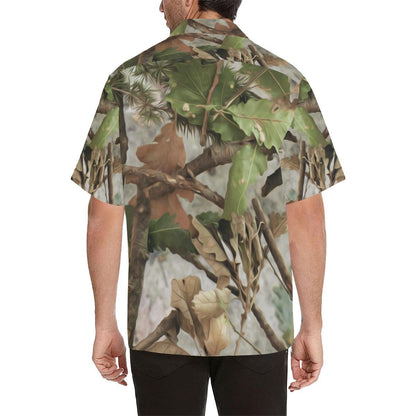 Camo Realistic Tree Forest Print Men Aloha Hawaiian Shirt