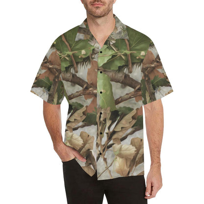 Camo Realistic Tree Forest Print Men Aloha Hawaiian Shirt