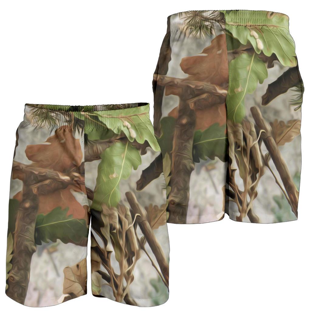 Camo Realistic Tree Forest Print Mens Shorts-JTAMIGO.COM