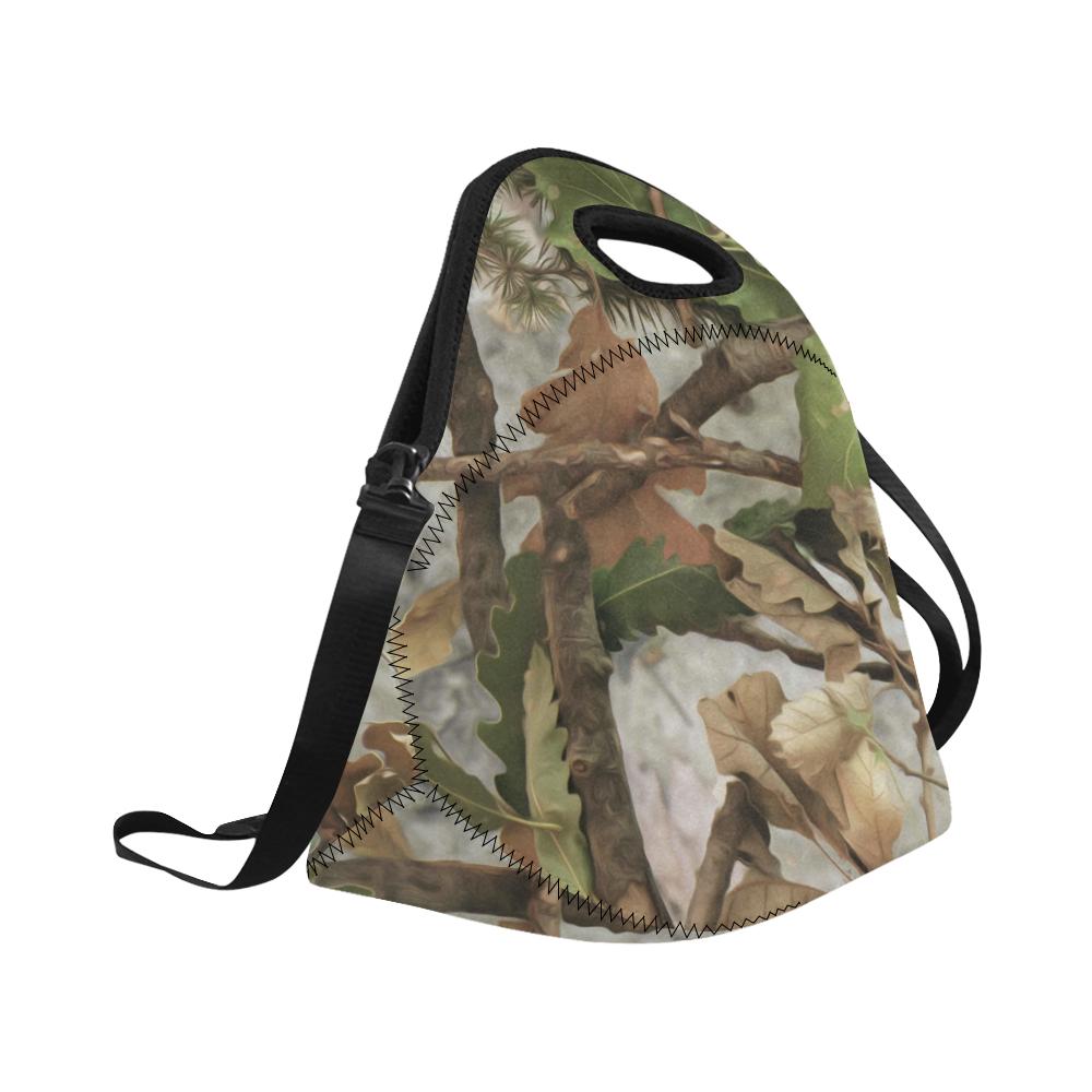 Camo Realistic Tree Forest Print Neoprene Lunch Bag (Model 1669)(Large)-JTAMIGO.COM