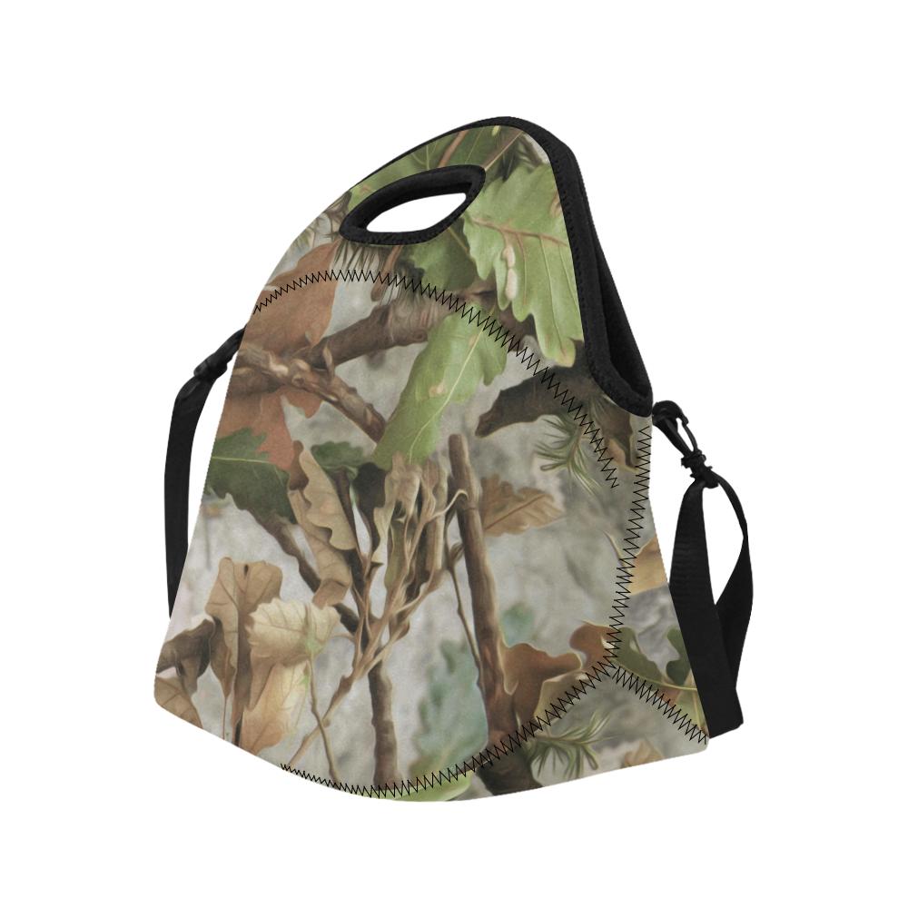Camo Realistic Tree Forest Print Neoprene Lunch Bag (Model 1669)(Large)-JTAMIGO.COM