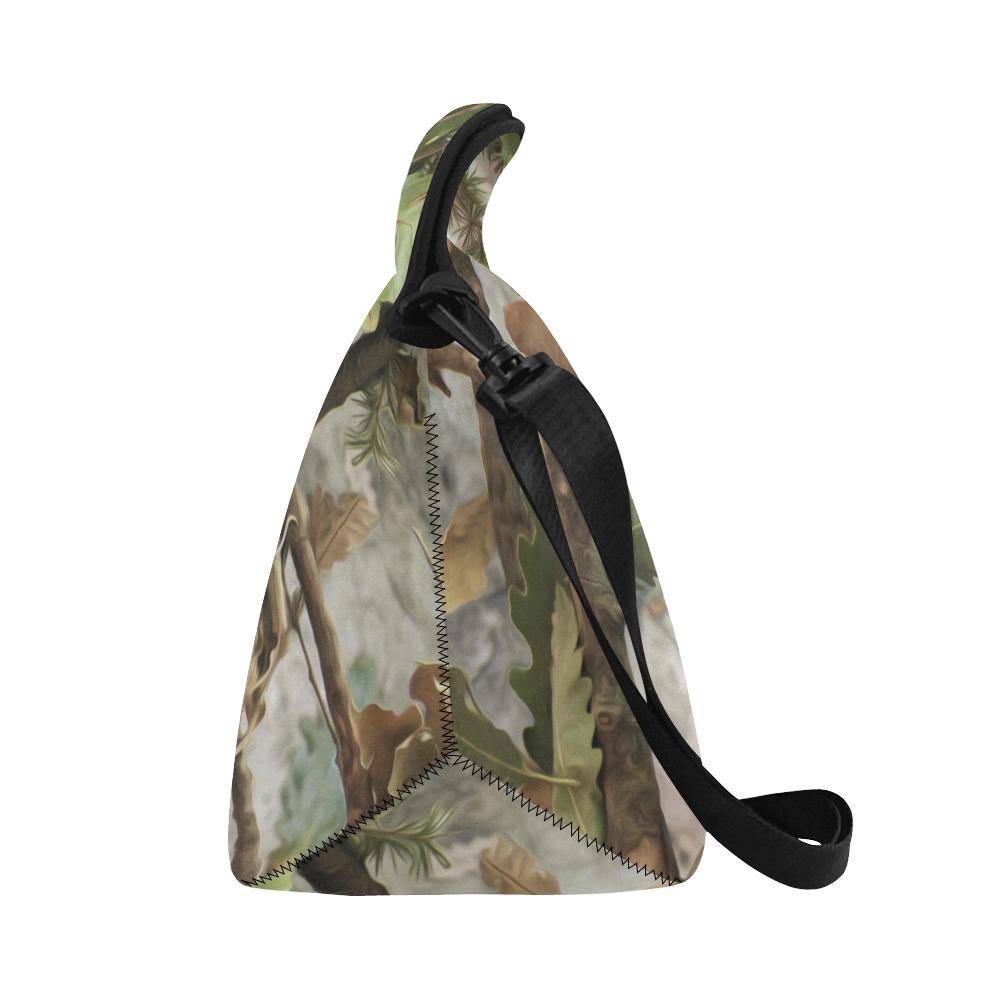 Camo Realistic Tree Forest Print Neoprene Lunch Bag (Model 1669)(Large)-JTAMIGO.COM